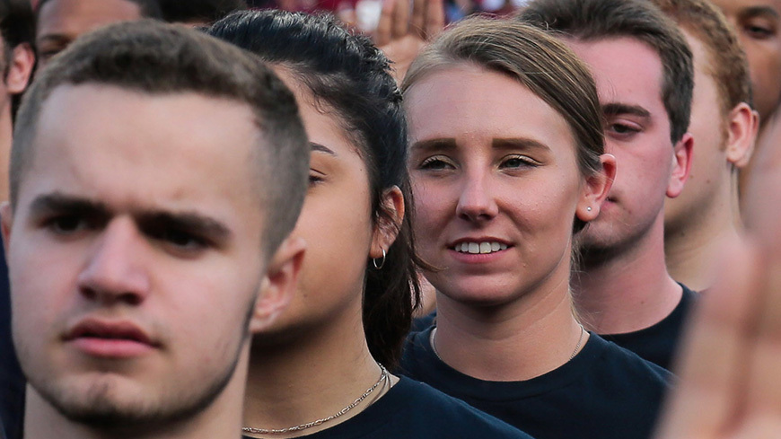 Group of male and female recruits