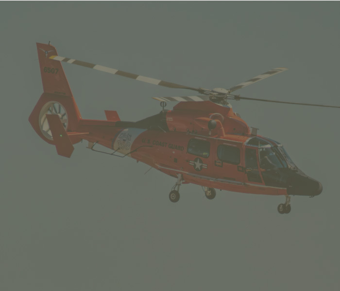 Coast Guard helicopter in flight