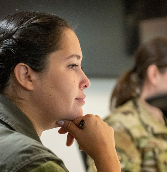 Military women having a discussion